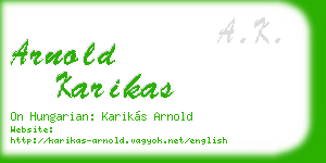 arnold karikas business card